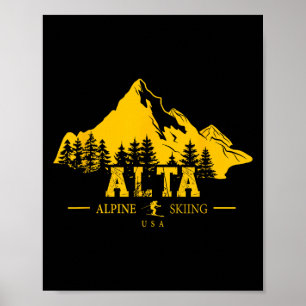 Póster Estación De Esquí Alta Utah Usa Wasatch Mou