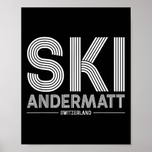 Póster Estación de esquí Andermatt Alpes Suizos Esquí Sui