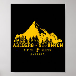 Póster Estación de esquí Arlberg St. Anton Austria Esquí