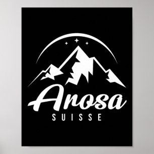 Póster Estación de esquí Arosa Suiza Esquí Snowboard