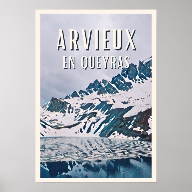 Póster Estación de esquí Arvieux en Queyras (Frente)
