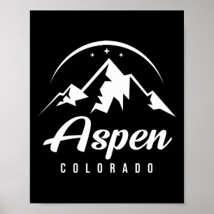 Póster Estación de esquí Aspen Colorado Esquí Snowboard