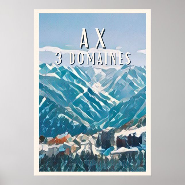 Póster Estación de esquí Ax 3 Domaines (Frente)