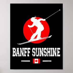 Póster Estación de Esquí Banff Sunshine Canadá Montañas R