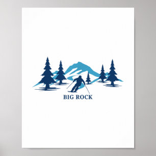 Póster Estación de esquí Big Rock Maine Skier T-shirt_1.p