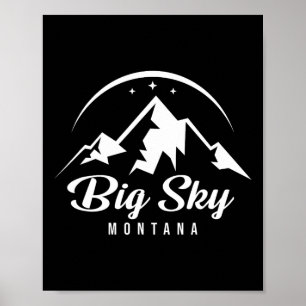 Póster Estación de esquí Big Sky Montana Esquí Snowboard