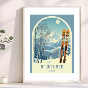 Póster Estación de esquí Brian Head Utah