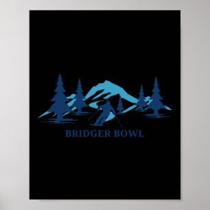 Póster Estación de esquí Bridger Bowl Montana