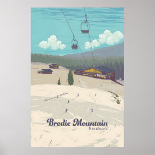 Póster Estación de Esquí Brodie Mountain Massachusetts EE