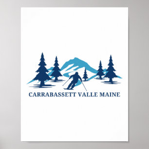 Póster Estación de esquí Carrabett Valley Maine Esquí Esq