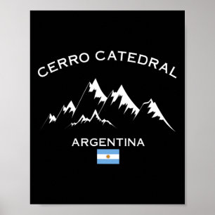 Póster Estación de esquí Cerro Catedral Argentina Montaña