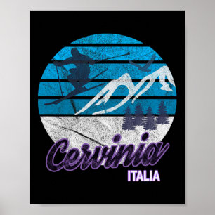 Póster Estación de esquí Cervinia Valle D'aosta Italia Sn