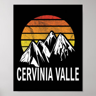 Póster Estación de esquí Cervinia Valle D'aosta Italia Sn