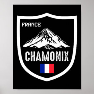Póster Estación de esquí Chamonix France Esquí Montaña Fr