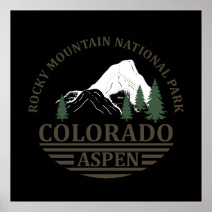 Póster Estación de esquí Colorado Aspen