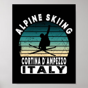 Póster Estación de esquí Cortina D’ampezzo Alpes Italiano