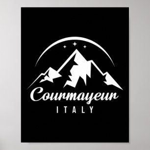 Póster Estación de esquí Courmayeur Italia Esquí Snowboar