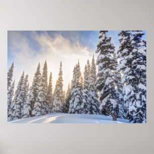 Póster Estación de esquí Crystal Mountain, cerca del mo