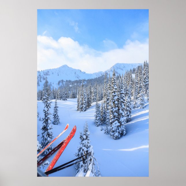 Póster Estación de esquí Crystal Mountain, cerca del Mont (Frente)