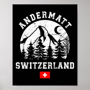 Póster Estación de esquí de Andermatt Suiza Alpes Esquí A