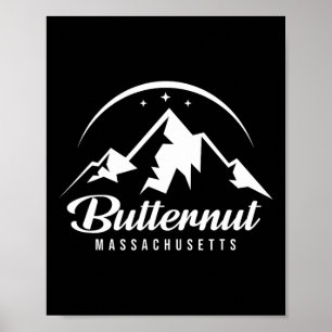 Póster Estación de esquí de Butternut Machusetts Esquí Sn