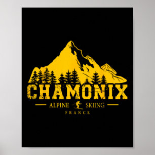 Póster Estación de esquí de Chamonix France Esquí Alpino 