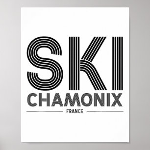 Póster Estación de esquí de Chamonix Francia Alcanza la S
