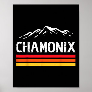 Póster Estación de esquí de Chamonix Montaña Francia Esqu
