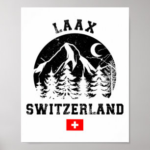 Póster Estación de esquí de Laax Suiza Alpes esquí alpino