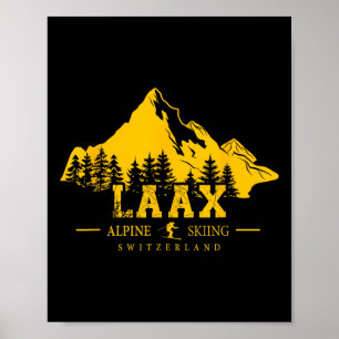Póster Estación de esquí de Laax Suiza Alpes esquí alpino