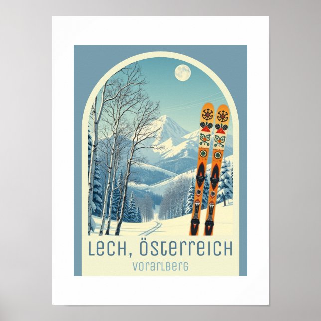 Póster Estación de esquí de Lech austria Österreich Arlbe (Frente)