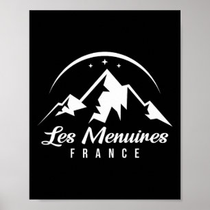 Póster Estación de esquí de Les Menuires France Ski Skibo