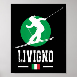 Póster Estación de esquí de Livigno Italia Alpes Souve de