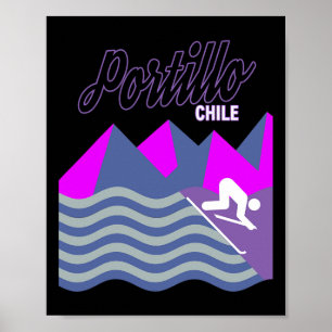 Póster Estación de esquí de Portillo Chile Sudamérica Sno