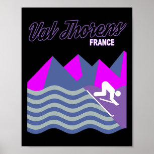 Póster Estación de esquí de Val Thorens Alpes Franceses -