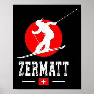 Póster Estación de esquí de Zermatt Alpes Montañas suizas