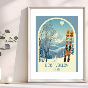 Póster Estación de esquí Deer Valley Utah