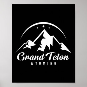 Póster Estación de esquí Grand Teton Wyoming Esquí Snowbo
