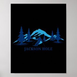 Póster estación de esquí Jackson hole wyoming esquí esqui
