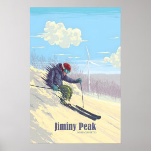 Póster Estación de Esquí Jiminy Peak Massachusetts EEUU V