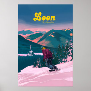 Póster Estación de Esquí Loon Mountain New Hampshire