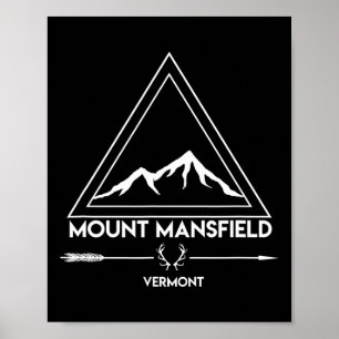 Póster Estación de esquí Mount Mansfield Vermont Snowboar