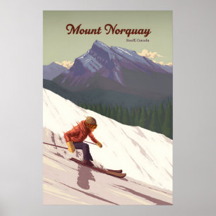 Póster Estación de Esquí Mount Norquay Banff Canadá Viaje