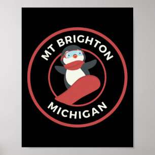 Póster Estación de esquí Mt Brighton Michigan - Penguin S