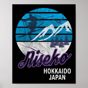 Póster Estación de esquí Niseko Hokkaido Island Japón Sno