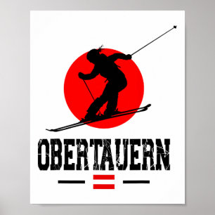 Póster Estación de esquí Obertauern Austria Alpes esquí a
