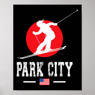 Póster Estación De Esquí Park City Usa Montañas Rocosas E
