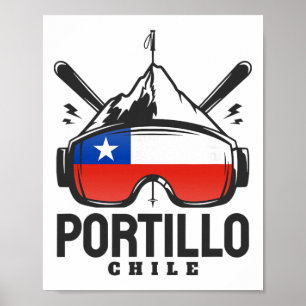Póster Estación de Esquí Portillo Chile Esquí Retro