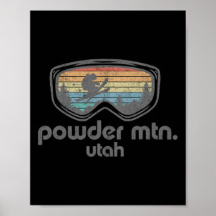 Póster Estación de esquí Powder Mountain Utah Esquiador r
