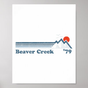 Póster Estación de Esquí Retro Beaver Creek Colorado Snow